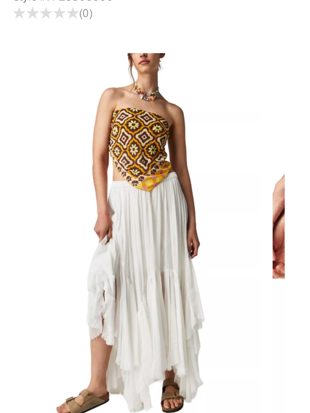 Free People White High-Low Tiered Maxi Skirt